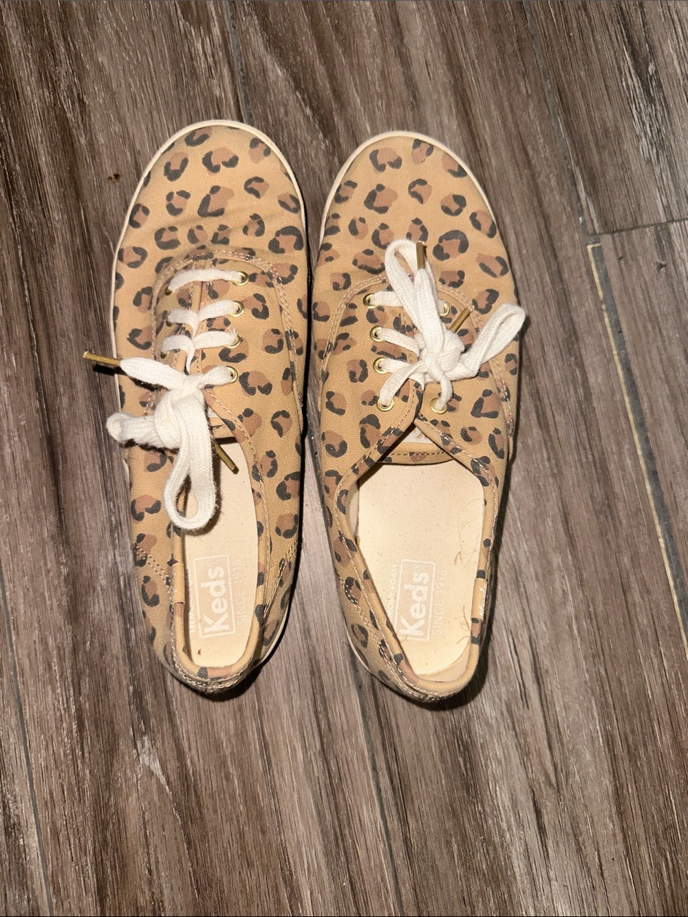 Keds Leopard Canvas Sneakers - Tan & Black